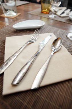 Cutlery on table