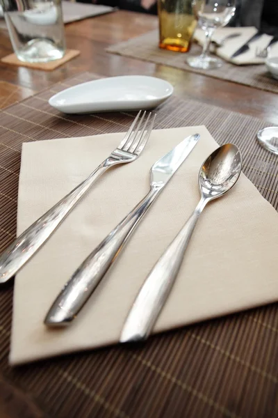 Cutlery on table — Stock Photo, Image