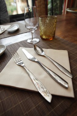 Cutlery on table