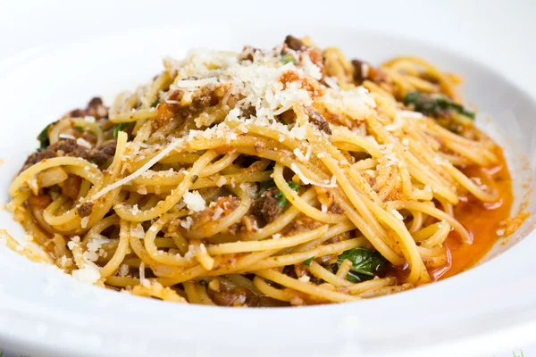 Spaghetti mit Fleischsoße — Stockfoto