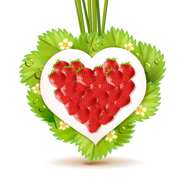 Strawberry heart — Stock Vector