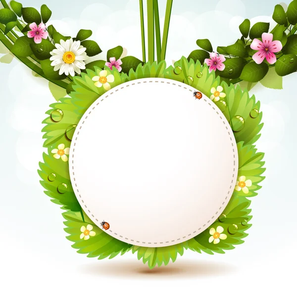 Miroir avec feuilles — Image vectorielle