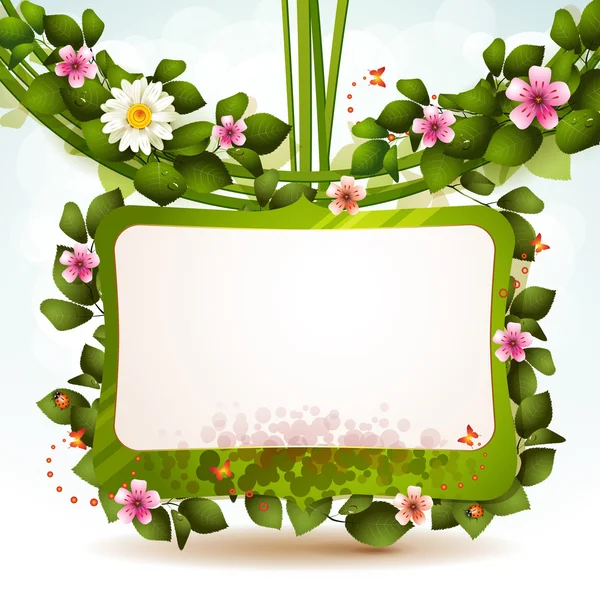 Miroir avec des fleurs — Image vectorielle