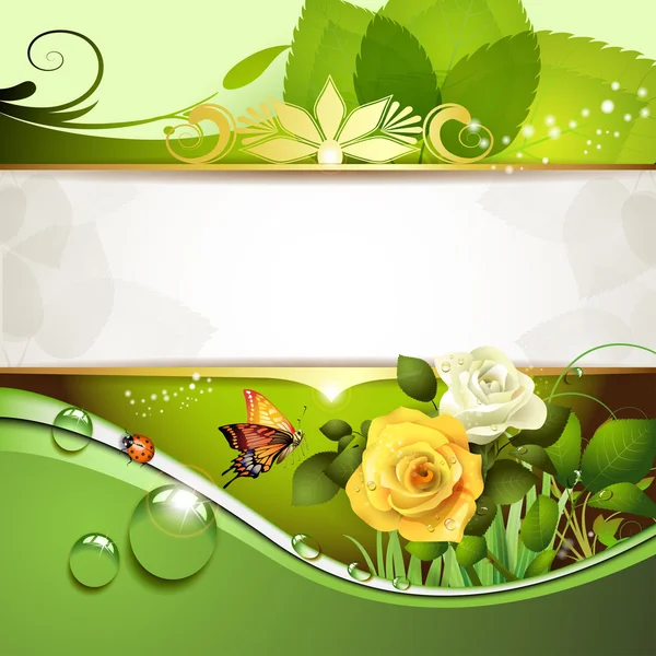 Background with roses — Stock Vector