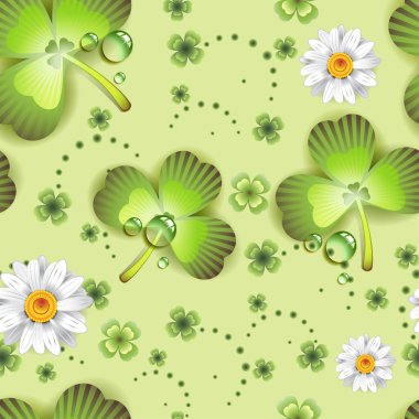 Seamless pattern with clover clipart