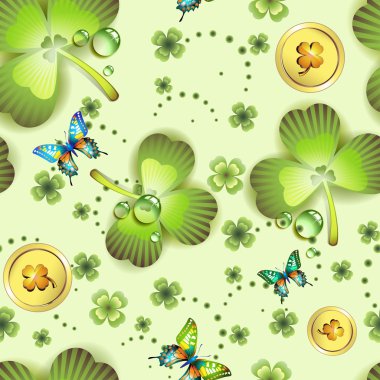 Seamless pattern with clover clipart