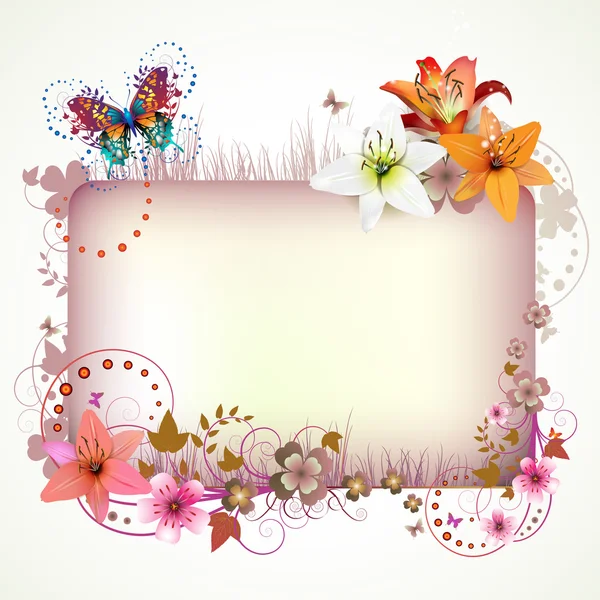 Banner con flores — Vector de stock