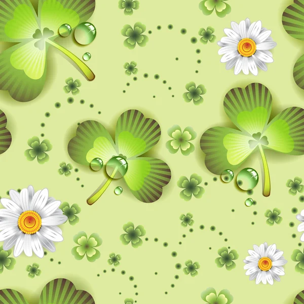 Seamless pattern with clover — Stock Vector