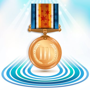 Bronze medal with ribbon clipart