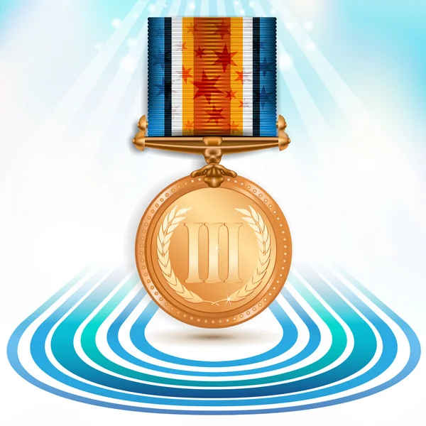 Medalha de bronze com fita —  Vetores de Stock