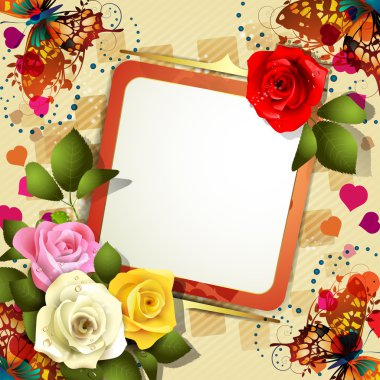 Background with roses clipart