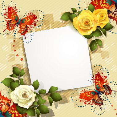 Background with roses clipart