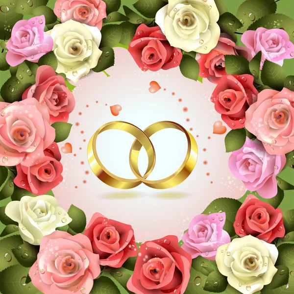 Dois anéis de casamento — Vetor de Stock