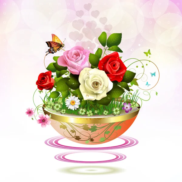 植木鉢の花 — ストックベクタ