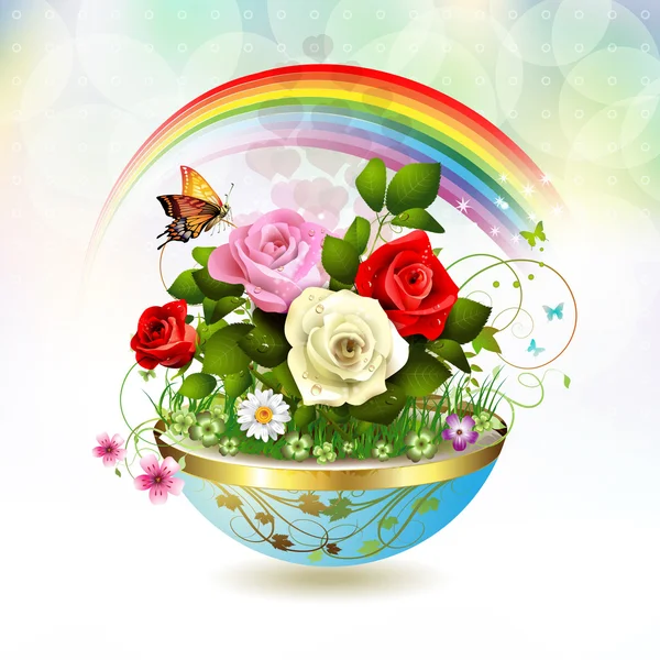 Fleurs en pot de fleurs — Image vectorielle