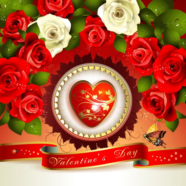 Tarjeta de San Valentín — Vector de stock