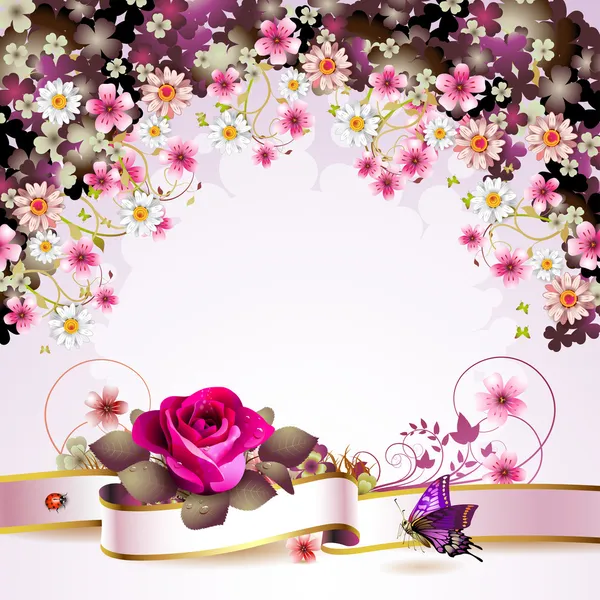 Background with flowers Stock Illustration