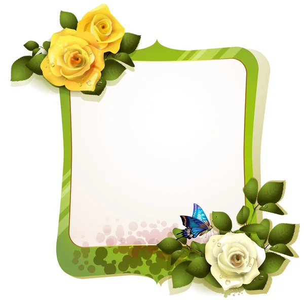 Zrcadlo s růží — Stockový vektor