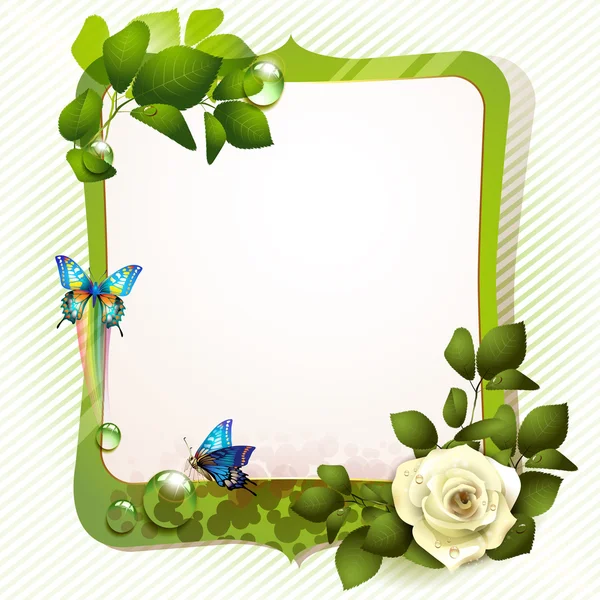 Зеркало с розой — стоковый вектор