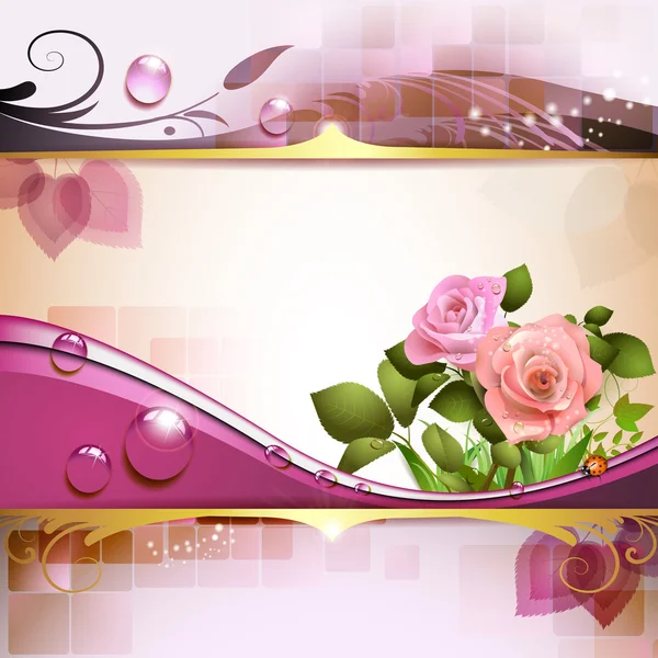 Abstract background with roses — Stock Vector