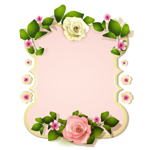 Espelho com rosas — Vetor de Stock