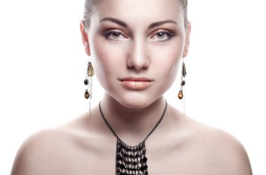 Beautiful Girl Face.Whits Perfect skin clipart