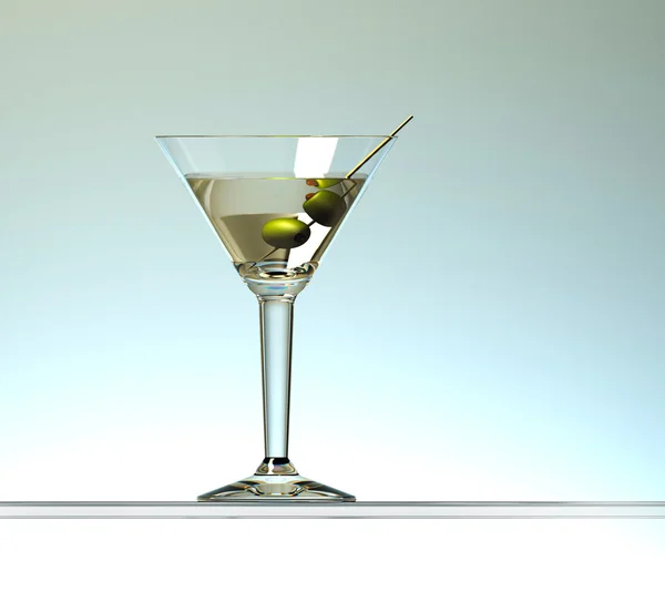 Cocktail Martini con due olive — Foto Stock