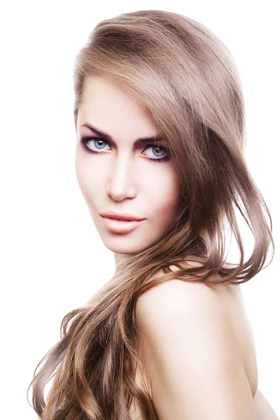 Sexy blonde Frau mit langen Haaren — Stockfoto