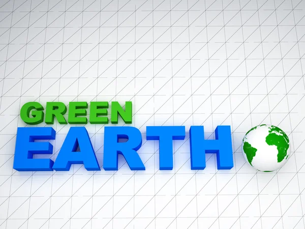 3D earth zelené — Stock fotografie