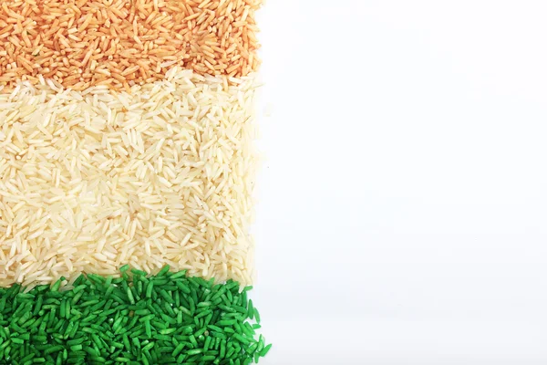 stock image Rice over white