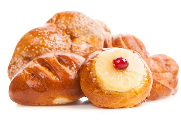 stock image Set of Sweet buns with pineapple and grape