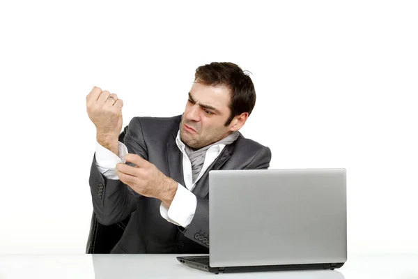 Business man fixing his cuff — Stock Photo, Image