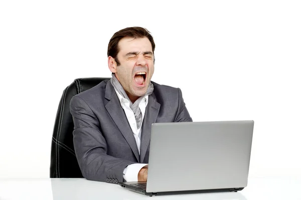 Hombre de negocios bostezando — Foto de Stock