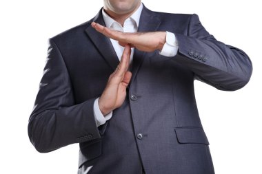 zaman aşımı işaret gösteren iş adamı