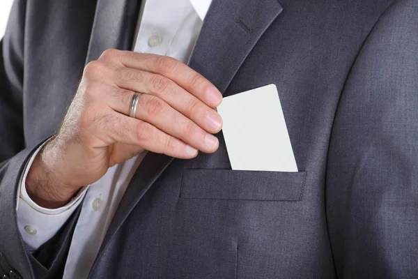Businessman and business card — Stock Photo, Image