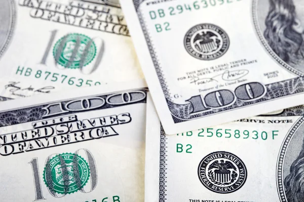 Honderd dollarbiljetten close-up — Stockfoto