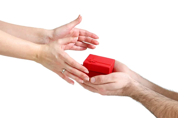 Giving a gift with both hands — Stock Photo, Image