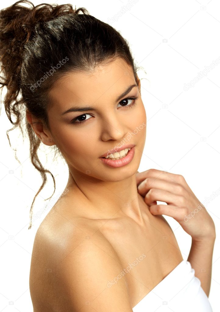 Sensual young brunette posing