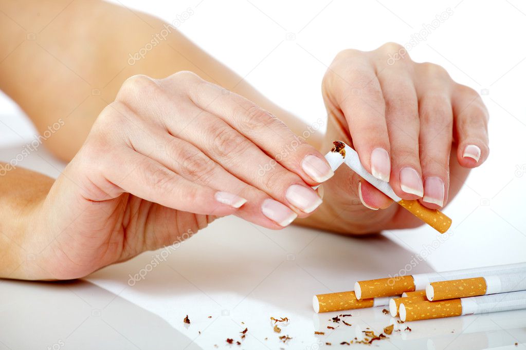 Breaking the cigarette