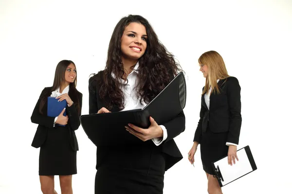 Three young business girls — Stock Photo, Image