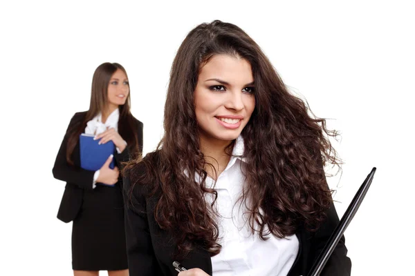Two young attractive business girls — Stock Photo, Image