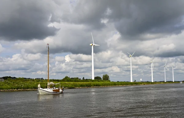 stock image The typical view of Dutch canal