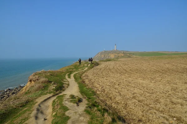 Hiking on the cliffs in Nord-Pas-de-Calais — Stock Photo, Image