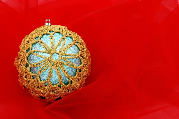 stock image Snowflake Ornament on Red