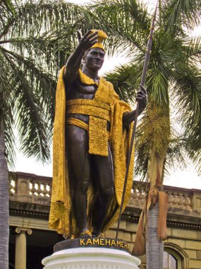 Honolulu Hawaii King Kamehameha Statue clipart