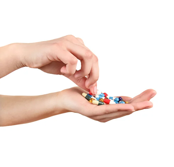 stock image Coloured tablets at the hands