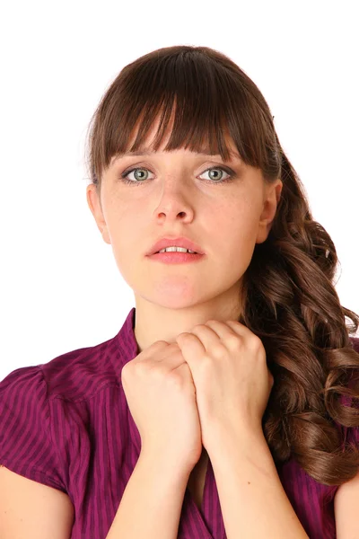 Girl is discouraged and scared — Stock Photo, Image