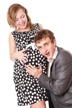Newly married couple waiting for a child clipart