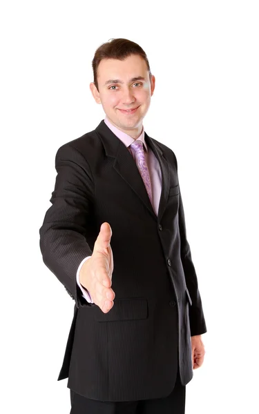 Hombre de negocios está listo para el apretón de manos — Foto de Stock