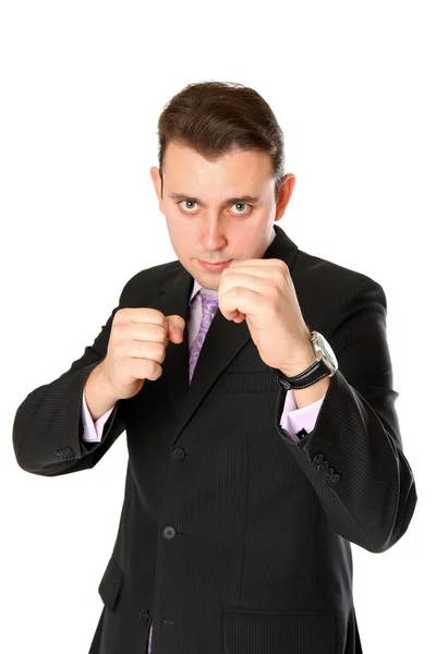 El hombre de negocios está listo para luchar —  Fotos de Stock